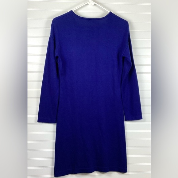Garnet Hill 100% Merino Wool Crewneck Sweater Dress Loose Gray Pockets Medium - Picture 4 of 15